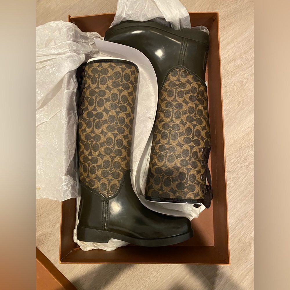 Coach Brown Rain Boots